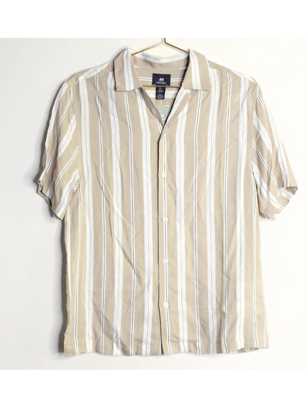 H&M Tan Stripe Button Down NWT - Small